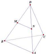Tứ diện ABCD với M là trung điểm của DB và N là trung điểm của DA