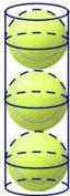 Hộp đựng bóng tennis có dạng hình trụ chứa vừa khít ba quả bóng tennis xếp theo chiều dọc