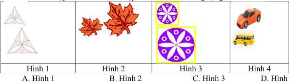 Bảng các cặp hình vẽ gồm Hình 1, Hình 2, Hình 3, Hình 4