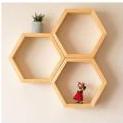 kệ giá gỗ treo tường hình lục giác đều