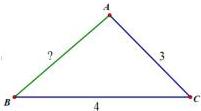 hình vẽ tam giác ABC với AC = 3, BC = 4