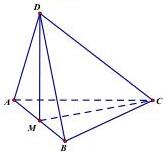 Hình vẽ tứ diện ABCD với M là trung điểm của AB