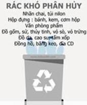 Thùng rác khó phân hủy - thùng màu xám
