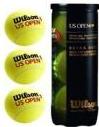 hộp đựng bóng tennis và ba quả bóng tennis Wilson US Open