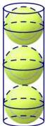 Hộp đựng bóng tennis hình trụ chứa ba quả bóng xếp dọc