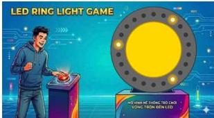 Mô hình trò chơi LED RING LIGHT GAME với người chơi bấm nút và vòng tròn 22 đèn LED