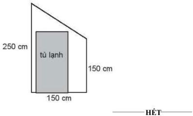 Mặt cắt hình thang vuông dưới gầm cầu thang và vị trí kê tủ lạnh