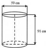 Hình 2 - Hình trụ có đường kính đáy 59 cm và chiều cao 91 cm