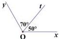 Hình B: góc xOy với tia Ot, $\widehat{yOt}=70^\circ$ và $\widehat{tOx}=50^\circ$