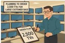 cửa hàng bán tivi với kế hoạch đặt hàng 2500 tivi mỗi năm