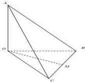 Hình vẽ tứ diện $OABC$ có $OA, OB, OC$ đôi một vuông góc và $M$ là trung điểm của $BC$