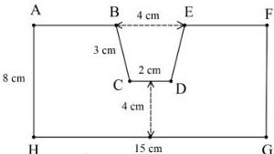 Chi tiết máy có dạng hình chữ nhật AHGF và hình thang cân BCDE với các kích thước đã cho