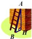 Thang AB dựa vào tường vuông góc tại H