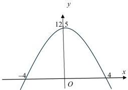 Đồ thị parabol của cổng với đỉnh tại (0;12,5) và cắt trục hoành tại x = -4 và x = 4
