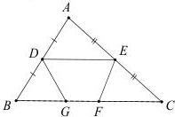 Hình bên câu 6. Tam giác ABC với các điểm D, E, G, F