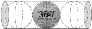 Hình vẽ hộp nhựa hình trụ đựng vừa đủ 3 quả bóng tennis DUNLOP